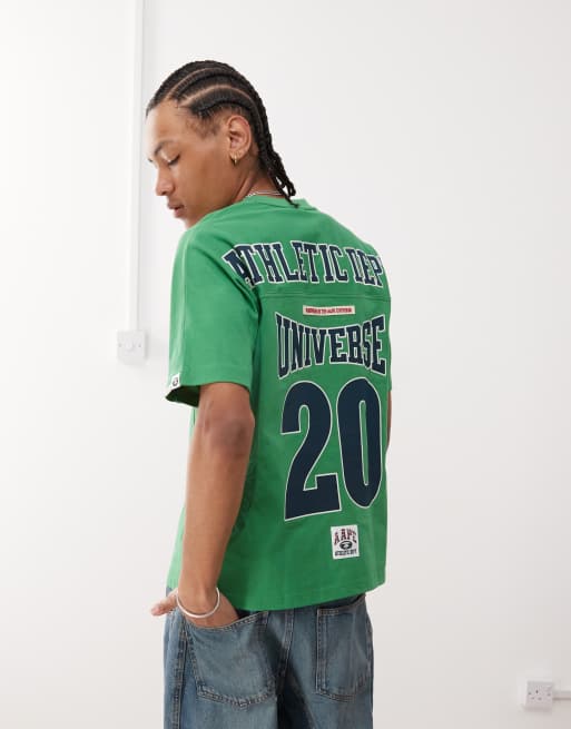 Aape by A Bathing Ape athletic jersey logo t-shirt in green