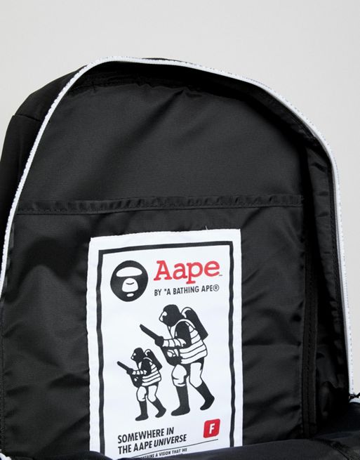 Bape Black Backpack White Ape Logo  Black backpack, Bape, Purple zip ups