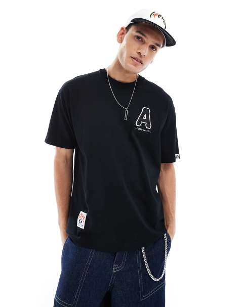 Aape by A Bathing Ape backprint logo t-shirt in black - view 1