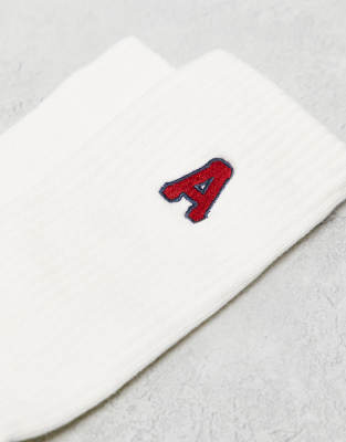 Aape By A Bathing Ape Badge Socks In White