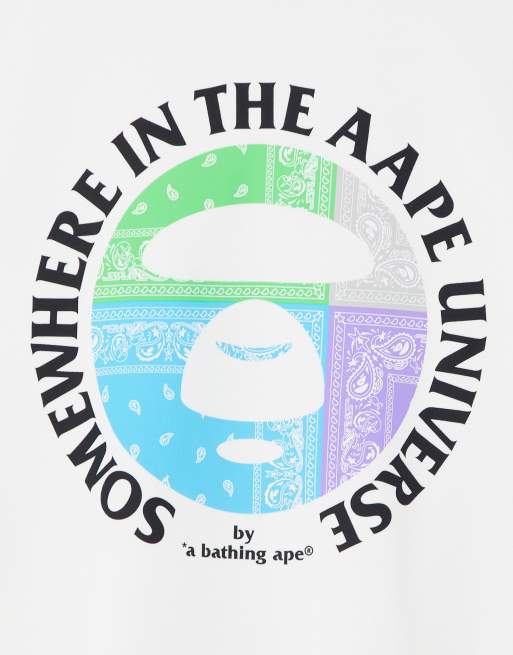 AAPE By A Bathing Ape bandana paisley logo sweatshirt in off white, 2 of 4