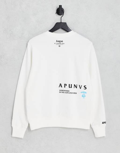 AAPE By A Bathing Ape bandana paisley logo sweatshirt in off white, 3 of 4