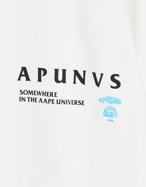 AAPE By A Bathing Ape bandana paisley logo sweatshirt in off white, 4 of 4