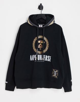 AAPE By A Bathing Ape baroque hoodie in black - ASOS Price Checker