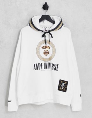 AAPE By A Bathing Ape baroque hoodie in white - ASOS Price Checker