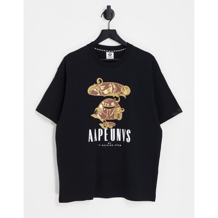 AAPE By A Bathing Ape baroque t-shirt in black | ASOS