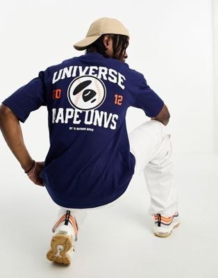 Aape By A Bathing Ape baseball t-shirt in navy - ASOS Price Checker
