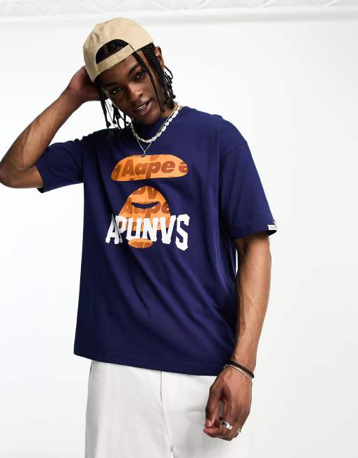 AAPE By A Bathing Ape baseball T-shirt in navy