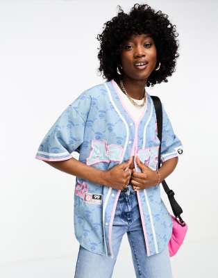 AAPE By A Bathing Ape - Baseballhemd in Blau