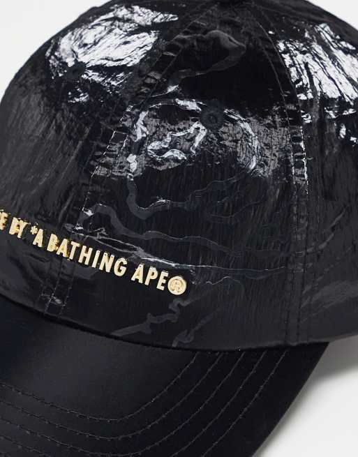 Aape by A Bathing Ape – Baseballkappe in Schwarz mit Metallabzeichen-Logo, 3 von 4