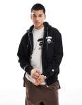 [AAPE BY A BATHING APE®] Aape by A Bathing Ape basic logo zip up hoodie in black Chest 34 Black