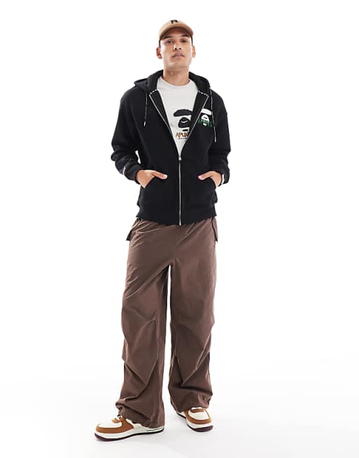 AAPE by A Bathing Ape basic logo zip up hoodie in black | ASOS AAPE by A Bathing Ape basic logo zip up hoodie in black | ASOS
