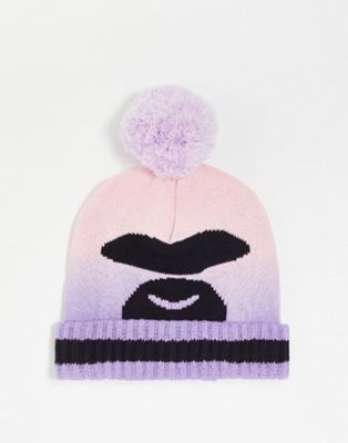 Aape by A Bathing Ape beanie in pink dip dye with logo print
