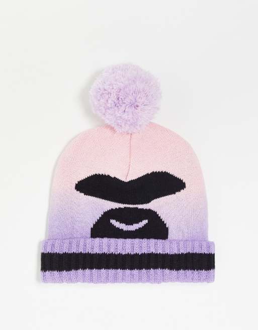 Aape by A Bathing Ape – Beanie in Rosa Dip-Dye mit Logoprint