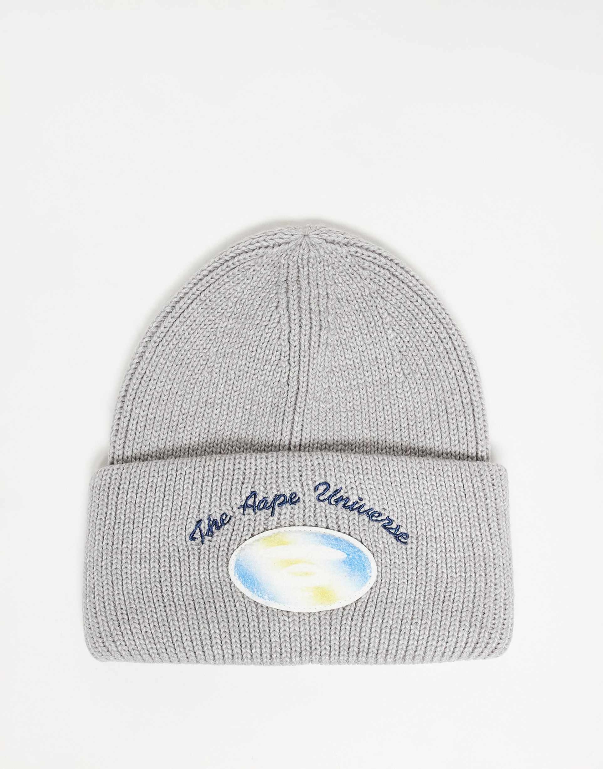 aape by a bathing ape beanie with logo badge in white