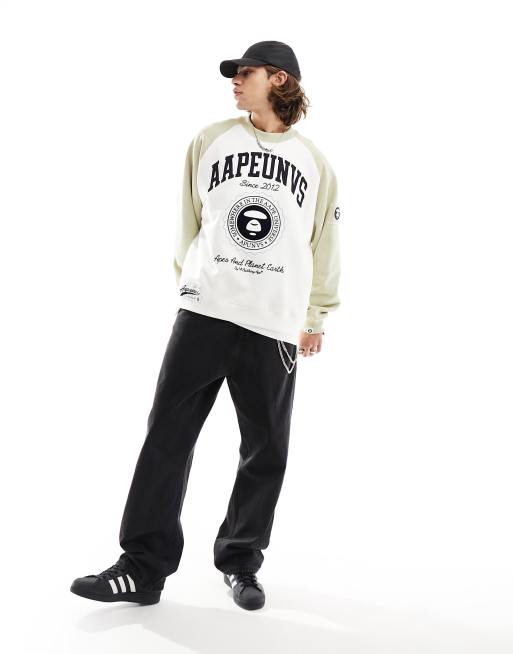 AAPE By A Bathing Ape - Beige college-sweatshirt