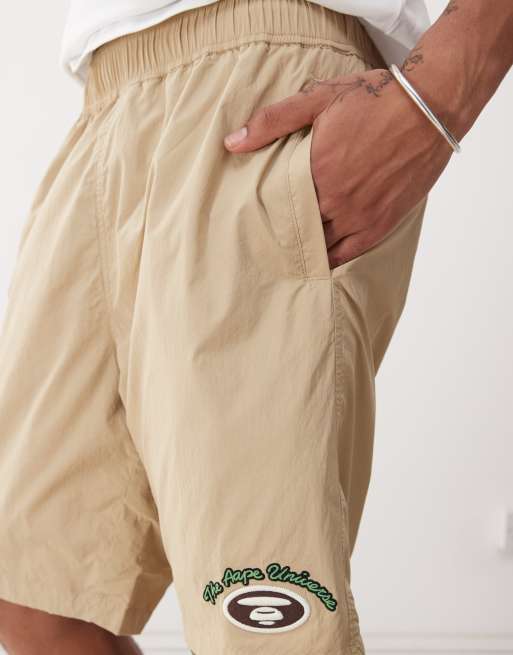 Aape by A Bathing Ape® – Beige, vävda shorts med logga , 3 av 5