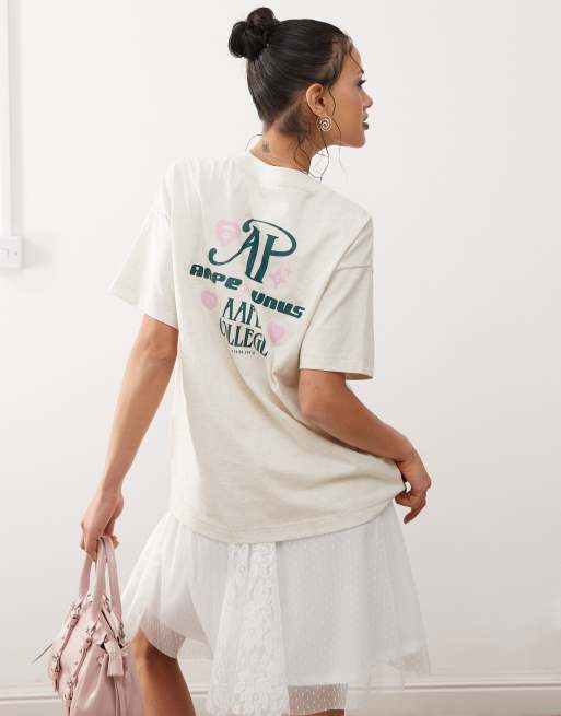Aape By A Bathing Ape – Benvit t-shirt med logga, 2 av 4