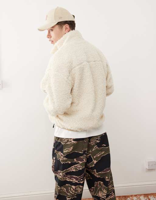 AAPE By A Bathing Ape – Beżowa polarowa bluza z logo, 3 z 4