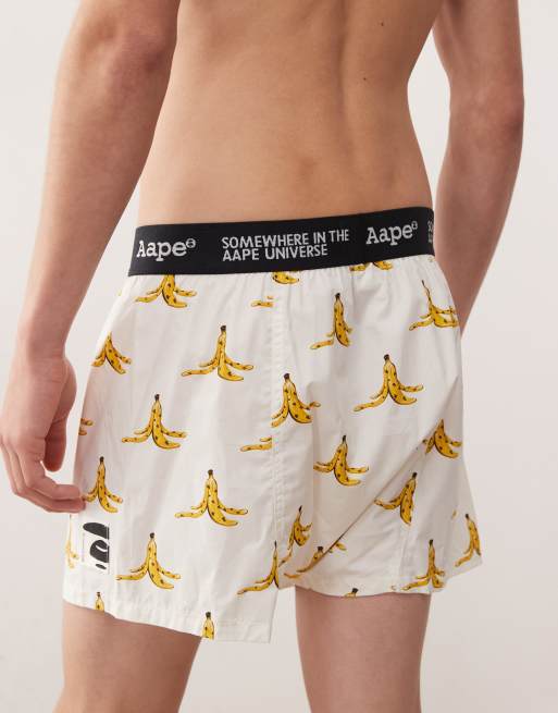 Aape by A Bathing Ape – Białe bokserki z nadrukiem w banany, 3 z 3