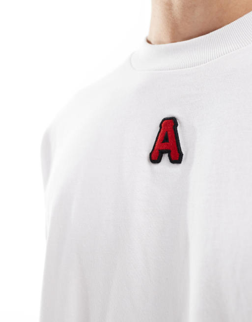 AAPE By A Bathing Ape – Biały T-shirt z wytłoczonym logo, 4 z 4