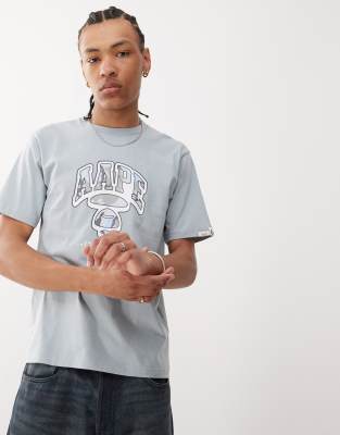 Aape By A Bathing Ape - Blå T-shirt med graffitilogo - view 1
