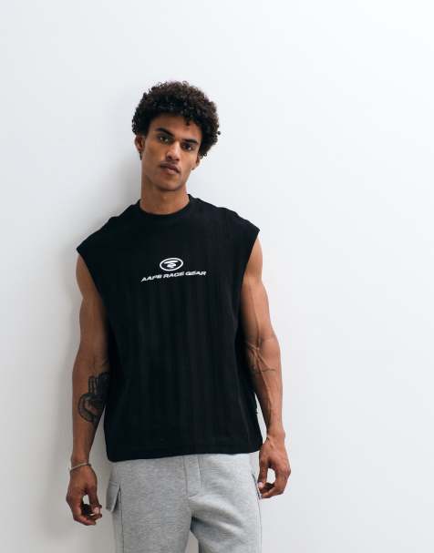 Aape by A Bathing Ape – Bleksvart, ledigt linne med logga - view 1