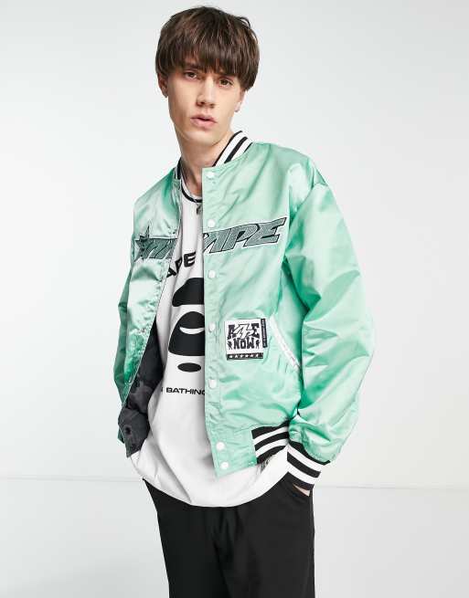 AAPE By A Bathing Ape - Bomberjack in collegestijl in groen