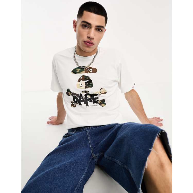 Aape By A Bathing Ape bone t-shirt in white | ASOS