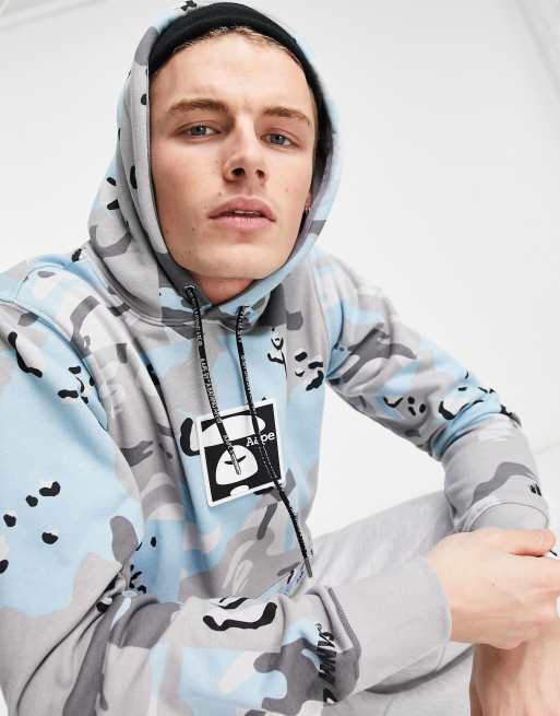 A bathing ape blue camo clearance hoodie