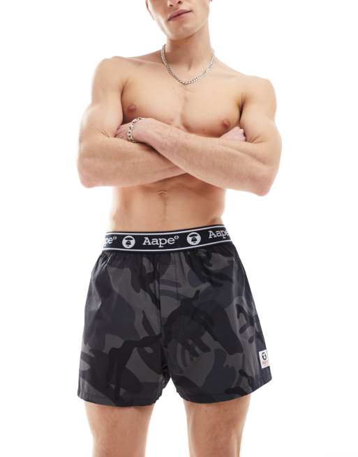 AAPE By A Bathing Ape – Boxershorts in Schwarz mit Military-Muster