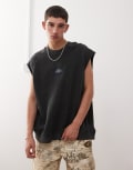 [AAPE BY A BATHING APE®] Aape by A Bathing Ape boxy fit knitted sleeveless sweatshirt in washed black Chest 34 BLACK