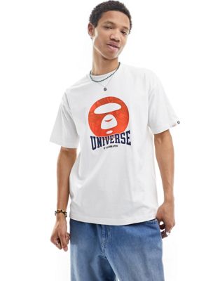 ® Aape By A Bathing Ape boxy fit short sleeve T-shirt with front graphic in white