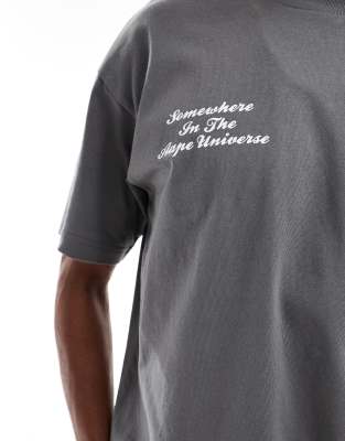 Aape By A Bathing Ape Boxy Fit Short Sleeve T-shirt With Graphic Back Print In Gray