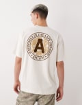 [AAPE BY A BATHING APE®] Aape by A Bathing Ape boxy fit t-shirt in beige with chest and back print-Neutral Chest 38 BEIGE