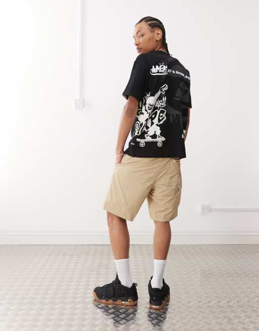 Aape by A Bathing Ape boxy fit t-shirt in black with placement skate logo print