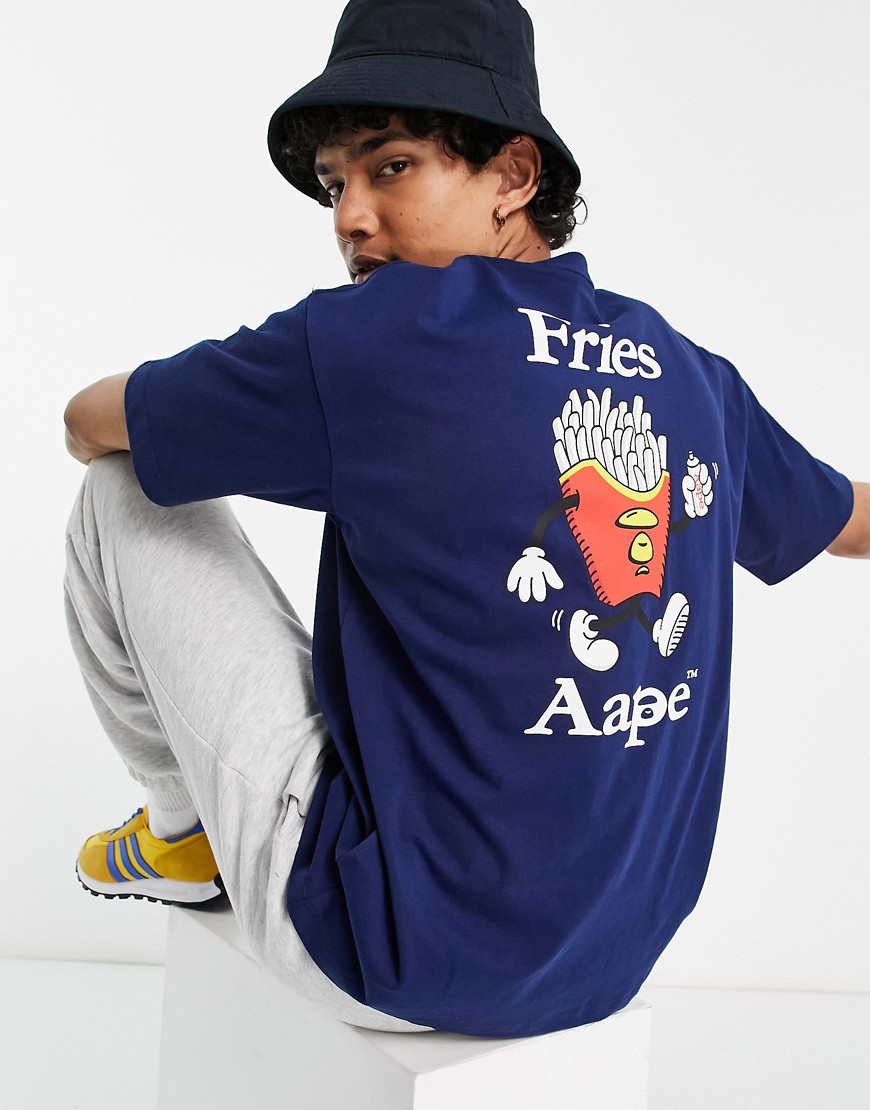 AAPE By A Bathing Ape boxy fit t-shirt in navy