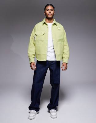 Aape By A Bathing Ape Boxy Long Sleeve Shirt In Green