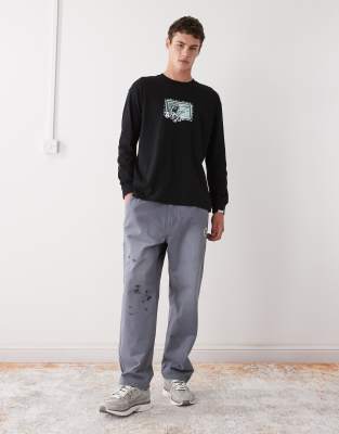 Aape By A Bathing Ape Boxy Long Sleeve T-shirt In Black