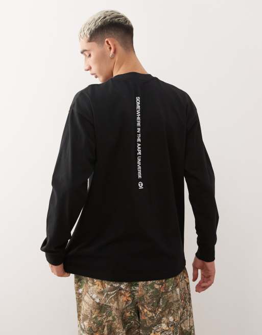 Aape by A Bathing Ape boxy long sleeve t-shirt in black