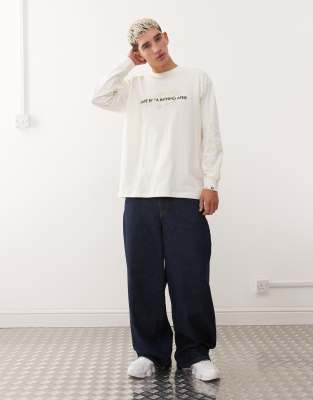 Aape By A Bathing Ape Boxy Long Sleeve T-shirt In White