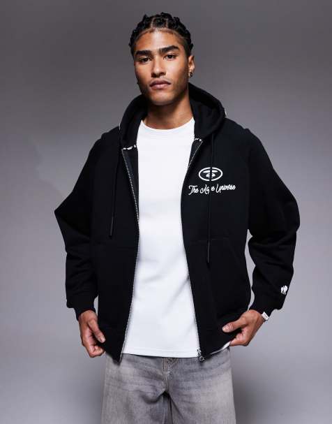 Aape by A Bathing Ape boxy pullover hoodie in black with hood badges - view 1