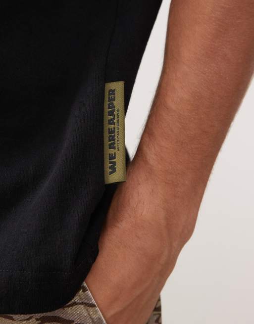 Aape by A Bathing Ape boxy t-shirt in black with building front print