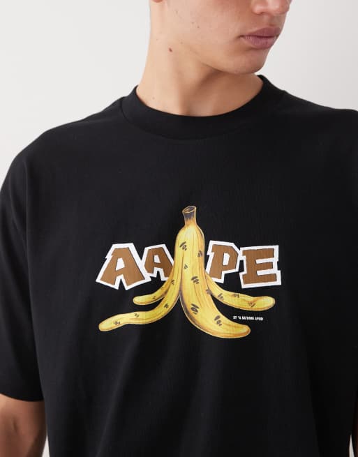 Aape By A Bathing Ape boxy T-shirt in black with chest and back logo print, 5 of 5
