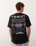 [AAPE BY A BATHING APE®] Aape by A Bathing Ape boxy t-shirt in black with large varsity back print Chest 32 BLACK