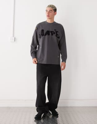 Aape By A Bathing Ape Logo-print Sweatshirt In Gray