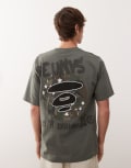 [AAPE BY A BATHING APE®] Aape by A Bathing Ape boxy t-shirt in khaki with chest and back placement prints-Green Chest 36 KHAKI