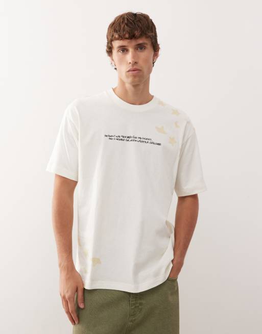 Aape By A Bathing Ape - Boxy T-shirt met prints op de borst en rug in gebroken wit, 2 van 5