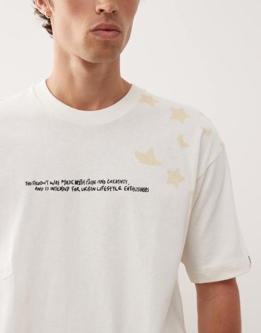 Aape By A Bathing Ape - Boxy T-shirt met prints op de borst en rug in gebroken wit, 5 van 5