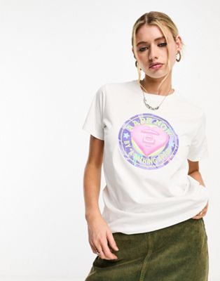 AAPE By A Bathing Ape heart print t-shirt in white - ASOS Price Checker